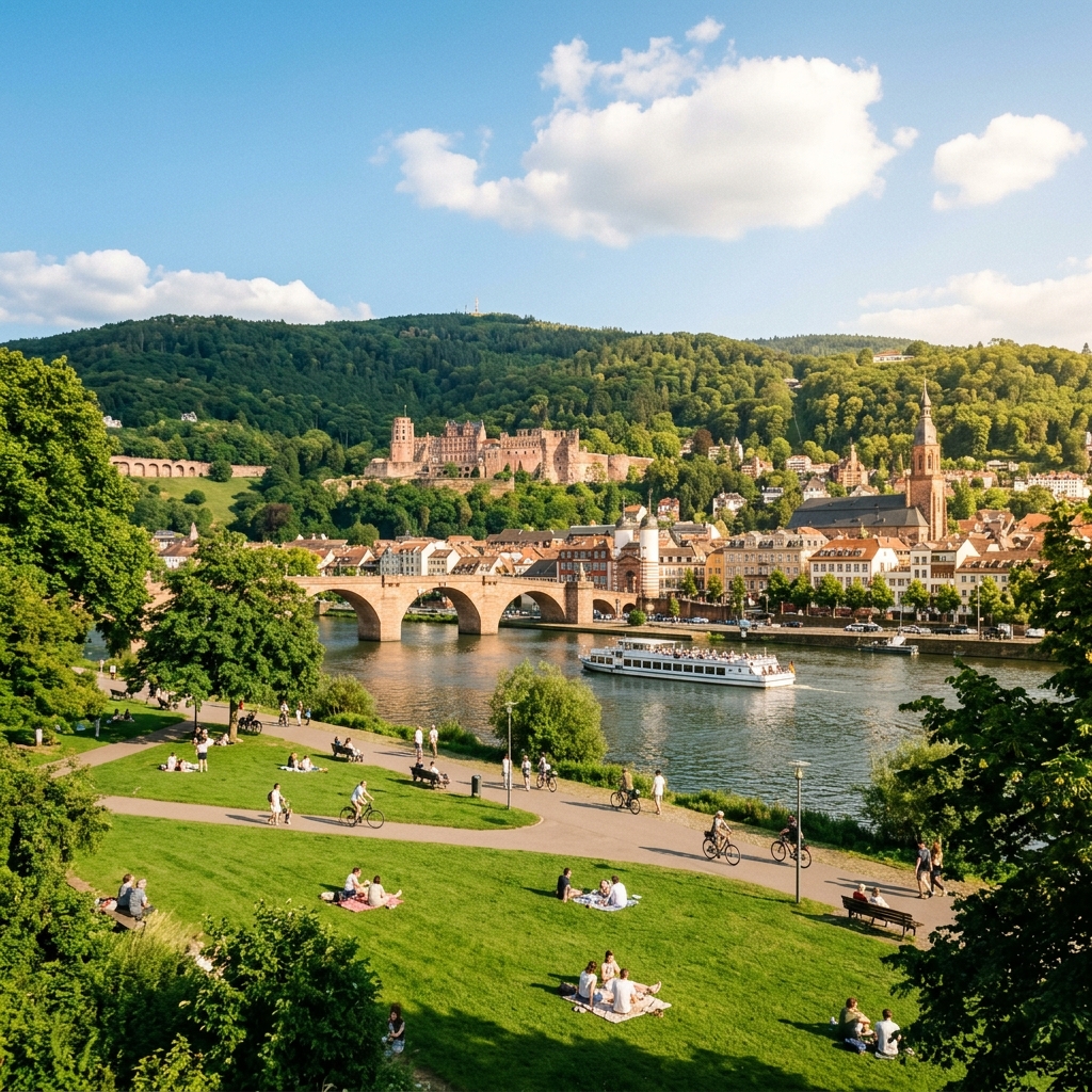 Parks & Neckar in Heidelberg